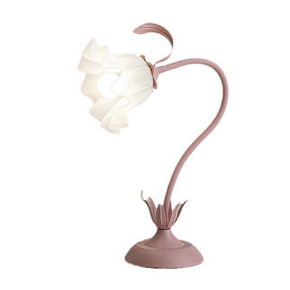Cute Flower Table Lamp, 3 Color Temperature Table Lamp with LED Bulb Retro Bedside Lamp US Plug Pin