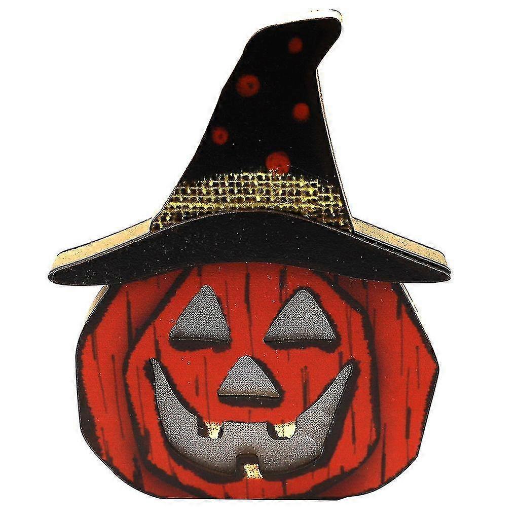 Halloween Wooden Lighted Pumpkin For Tabletop, Light Up Pumpkin Ghost Lamp Lantern Shadow Box Halloween Table Decorations Ornament Uu