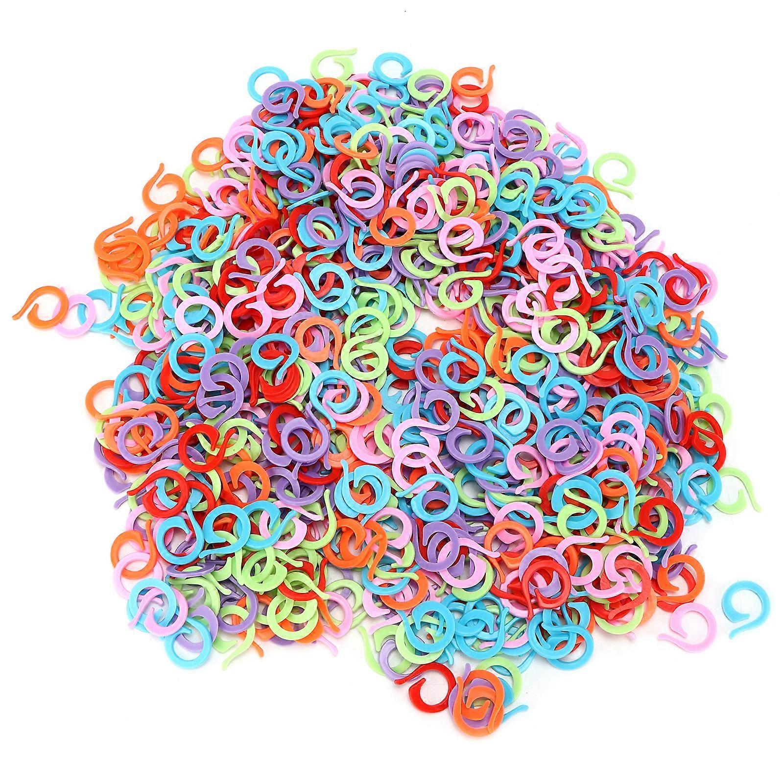 1000Pcs Stitch Marker Plastic Colorful Durable Knit Counting Split Ring for Knitting DIY CraftLarge