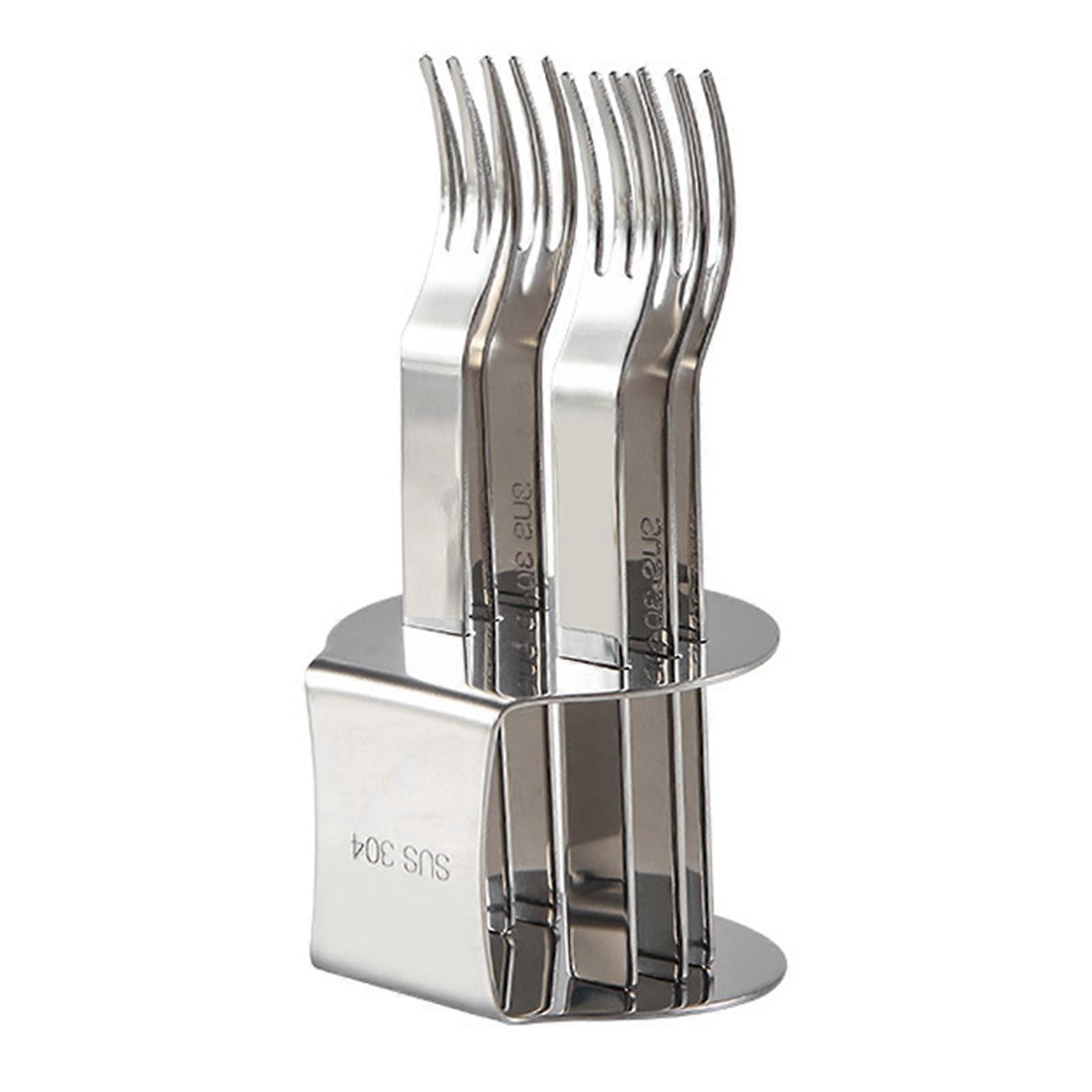 6 Pack Stainless Steel Fruit Forks with Base Rust-proof Reusable Cutlery for Fruits Desserts