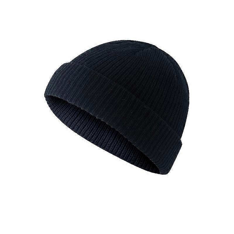 Beanie Cap Knit Fisherman Cap Winter Wool Hat Ribbed Beanie Cap Warm Retro Hat