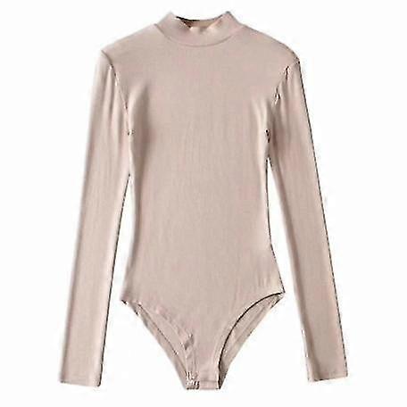 Women's Half High Neck Solid Color Long Sleeve Tops Bodysuit