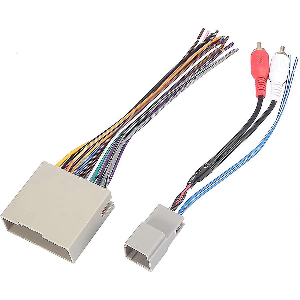5521-11 Car Stereo CD Player Wiring Harness Set Wire Radio Adapter 2 RCA Connector for 2004-2007