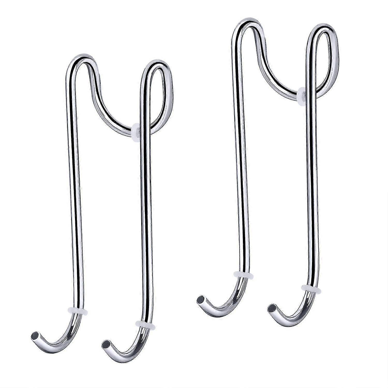 2pcs Shower Hooks No Drilling Bracket With Rubber Protection