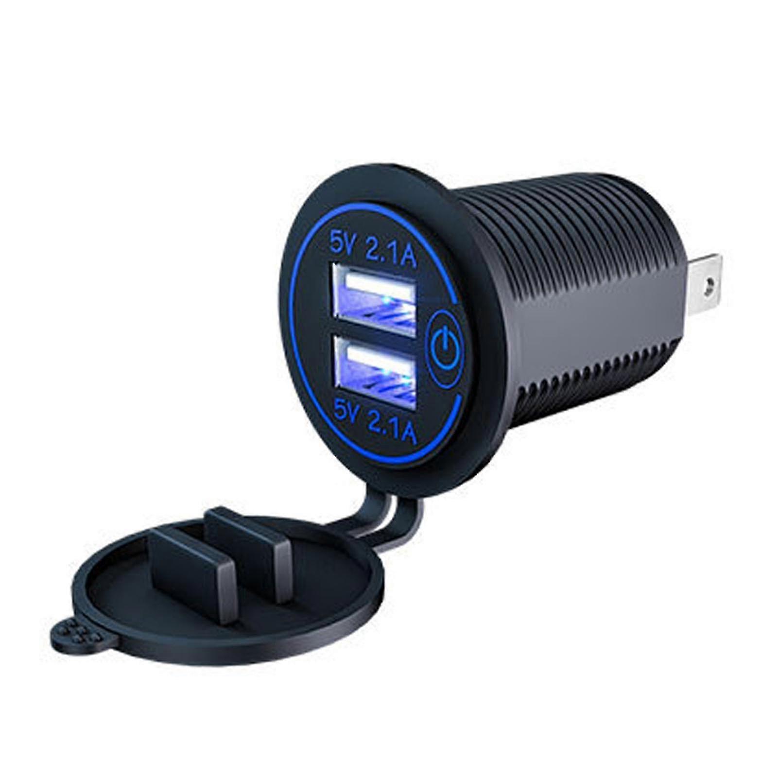 Car Usb Socket Quick Charge 4.2a Multi-functional Touch Switch Dual Usb Charger Adapter For Rv