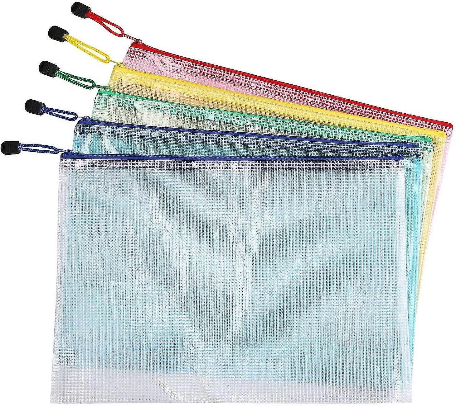 A4 Document Pouch,5pcs File Pockets,pvc Zipper Pouch Folder Pouches For Storage Document Business Recipes Organization