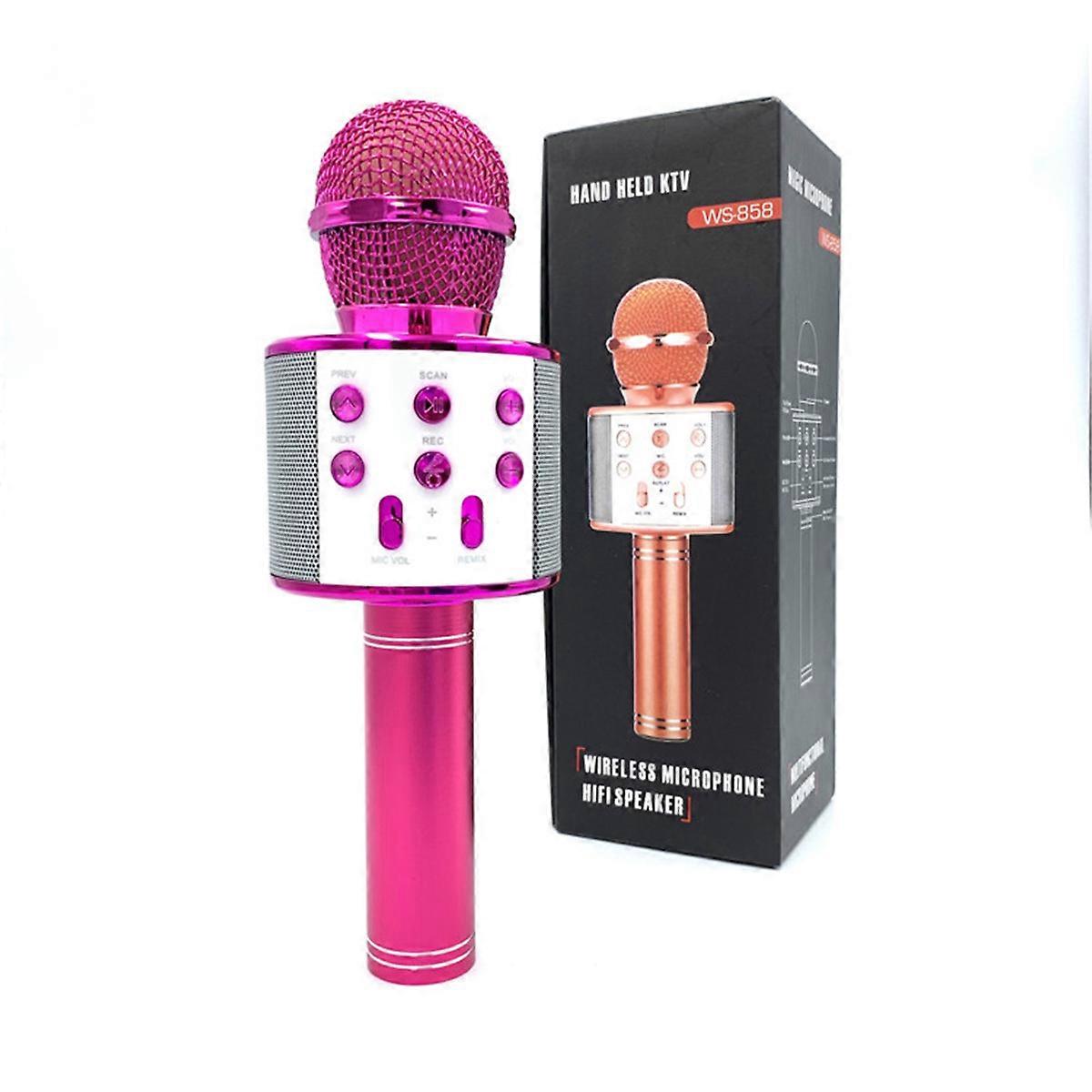 Karaoke Microphone Bluetooth Wireless Mic With Magic Sound Led Light Portable Singing Machine For Home Ktv Party Adult/kid Gift