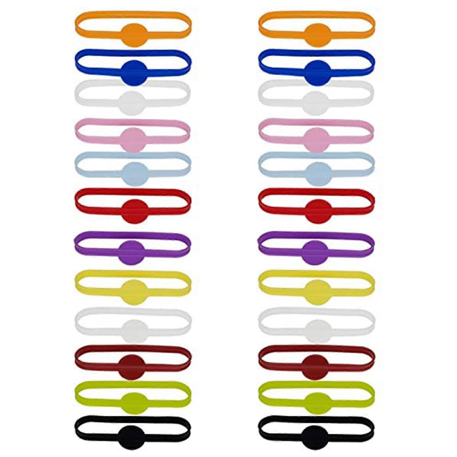 24 Pieces Wine Drink Markers Beer Glass Cup Markers Bottle Strip Tag Reusable Silicone Glass Bottle Drink