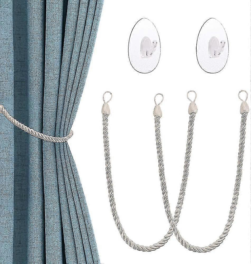 Curtain Tiebacks With Transparent Self Adhesive Hooks, Curtain Holders Clips