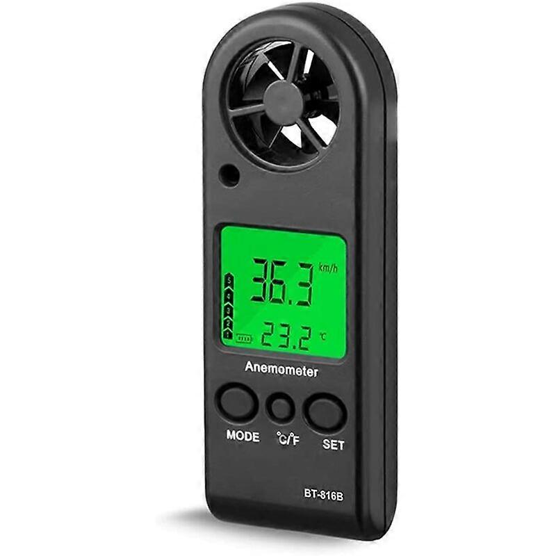 Mini Portable LCD Digital Anemometer Wind Speed Meter Air Flow Tester Air Anemometer Or Shooting Boat (Black, 113X40X15mm)