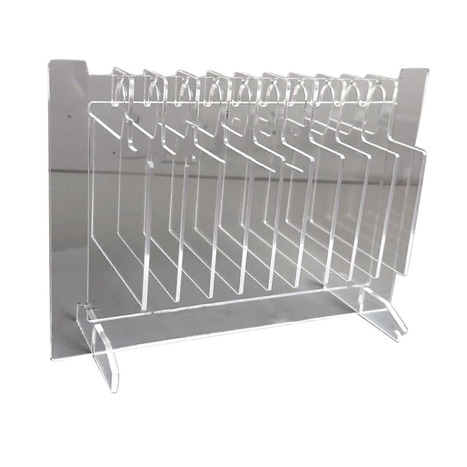 Nail Hanger Display Stand Acrylic Hanging Transparent Organizer Nail Sample Display Stand with 10pcs Hanger L