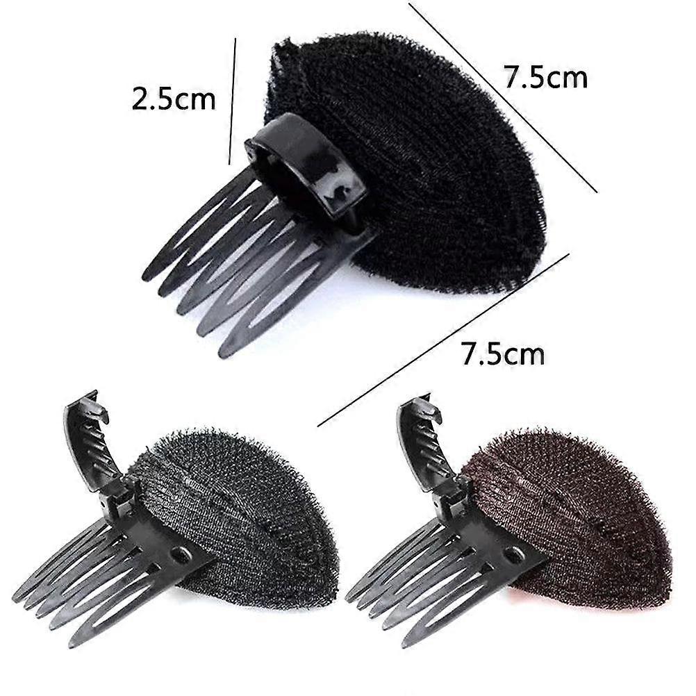 2Pcs Forehead Hair Volume Fluffy Puff Sponge Pad Clip Comb Insert Tool Base DIY Princess Styling Increased Hair Sponge Pad