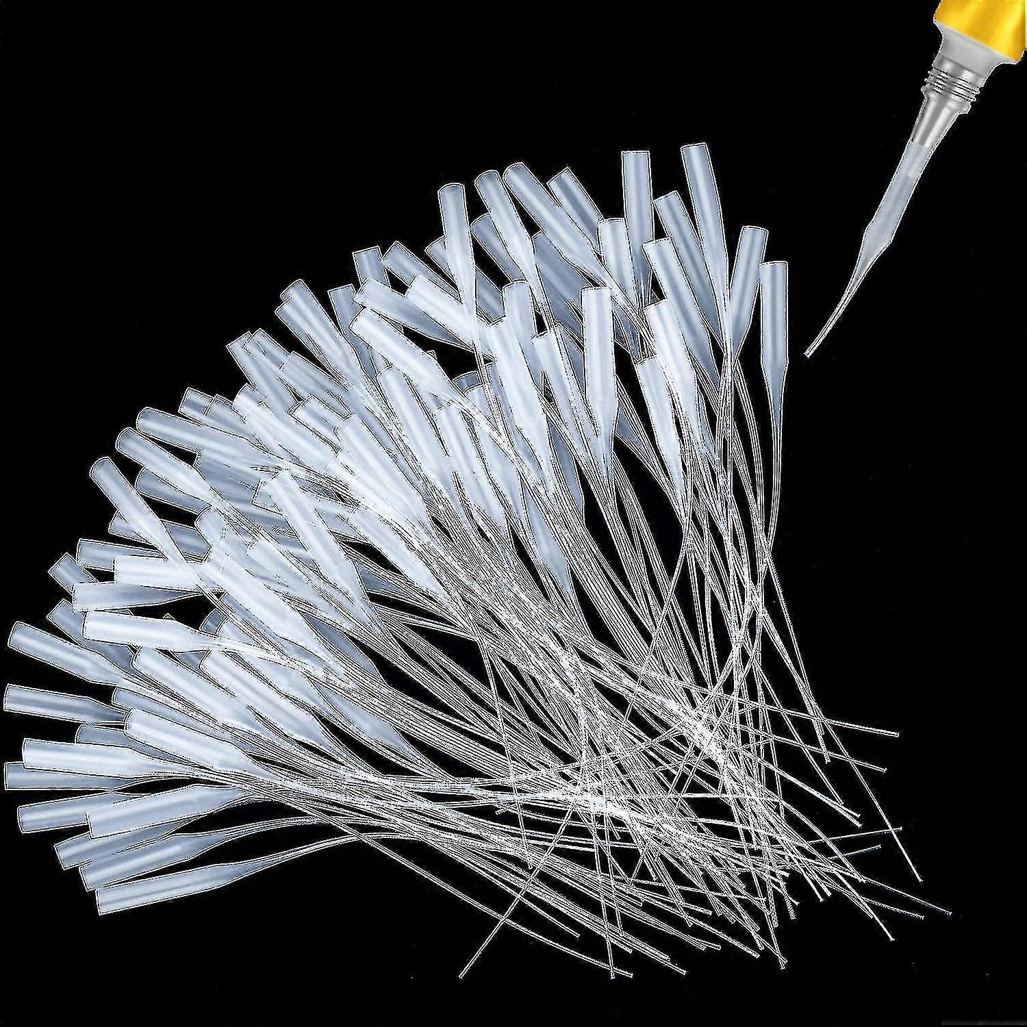 200 Pieces Micro Glue Tips Plastic Glue Bottle Tips Precision Glue Extender Applicator For Manufacturing, Lab Dispensing, Adhesive Dispensers