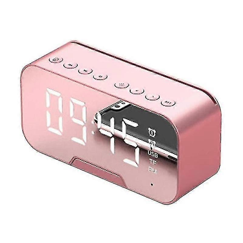 Bluetooth Speaker,portable Led Mirror Digital Wireless Bluetooth Speaker Alarm Clock Multifunction