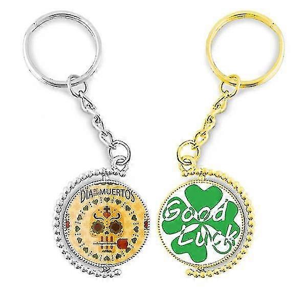 Lローズ死者の日メキシコキーホルダーリングアクセサリーカップルキーホルダーラッキー