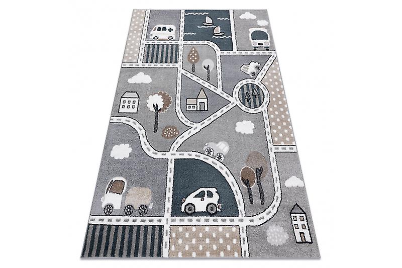 Carpet FUN Strade for children, street, town grey