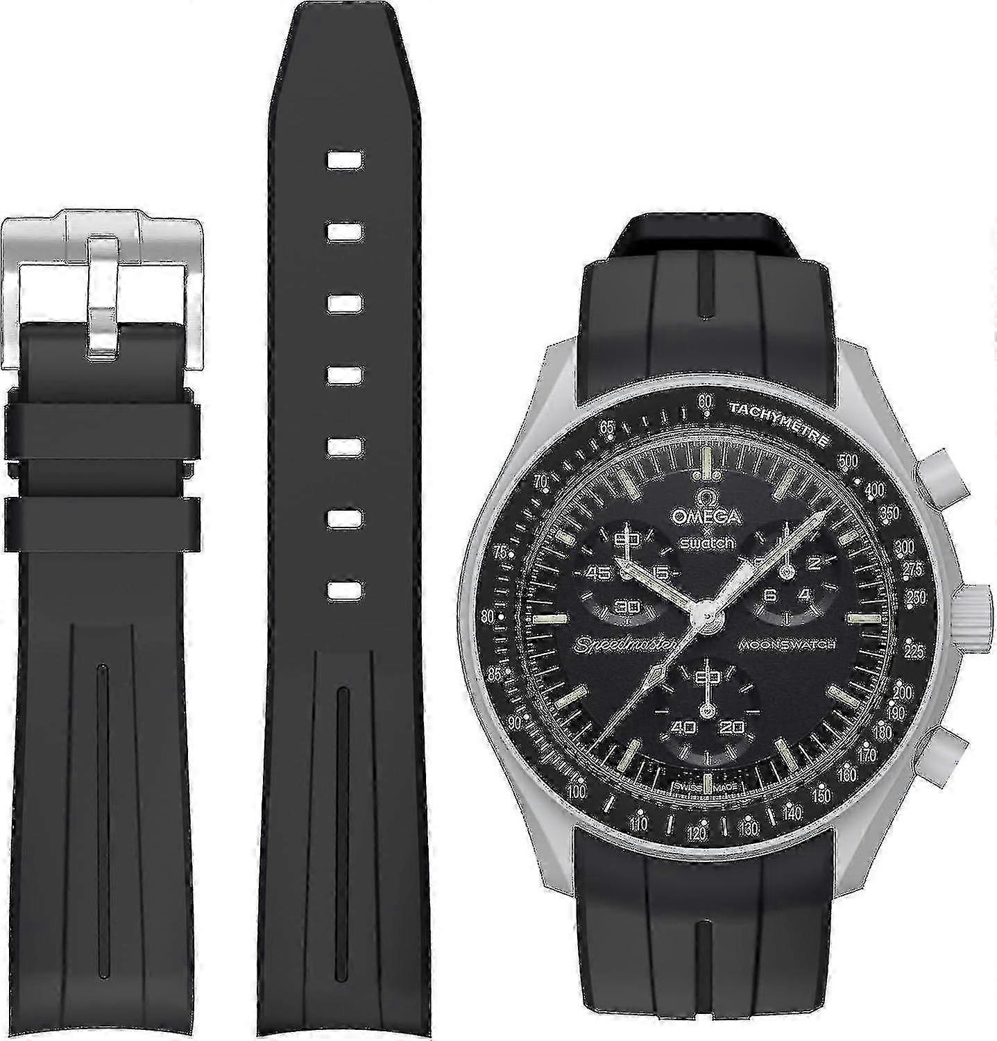 Moonswatch Watch Strap - 20mm Soft Rubber Replacement For Omega X Swatch
