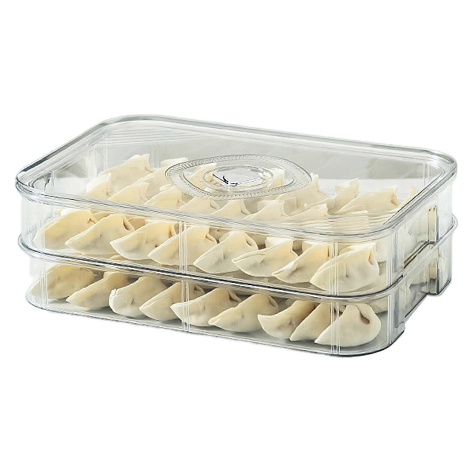 2/4 Layer Dumplings Storage Container Multi-Layer Fridges Food Container for Kitchen