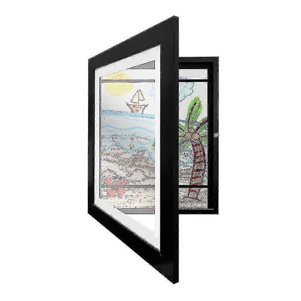 Cornice Per Disegni Bambini In Legno MDF – Formato A4 – Apertura Frontale Magnetica – Espositore Da Tavolo O Parete