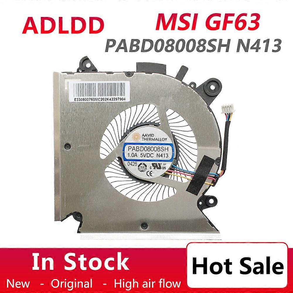 CPU Cooler Fan/heatsink For MSI GF63 8RD 8RC 16R1 16R2 PABD08008SH 1.0A 5VDC N413 E322500300A8700I34001596 Radiator