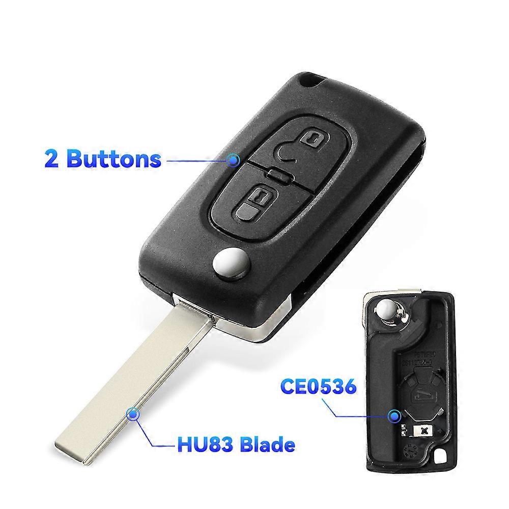 Dandkey 2/3/4 Button Flip Remote Key Shell For Peugeot 207 307 308 407 607 For Citroen C4 C5 C3 Berlingo Xsara HU83/VA2 Fob Case