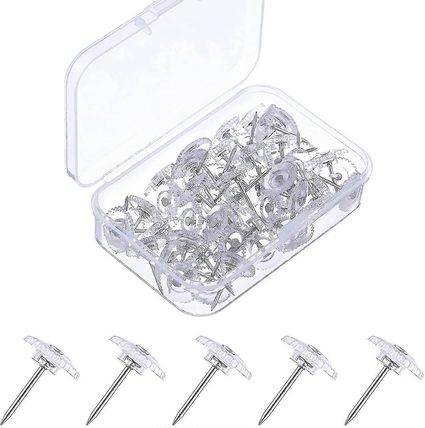Clear Push Pins Small Plastic Thumb Tacks Steel Point And Clear Plastic Head Pushpins Transparent Paper Push Pins For Cork Board