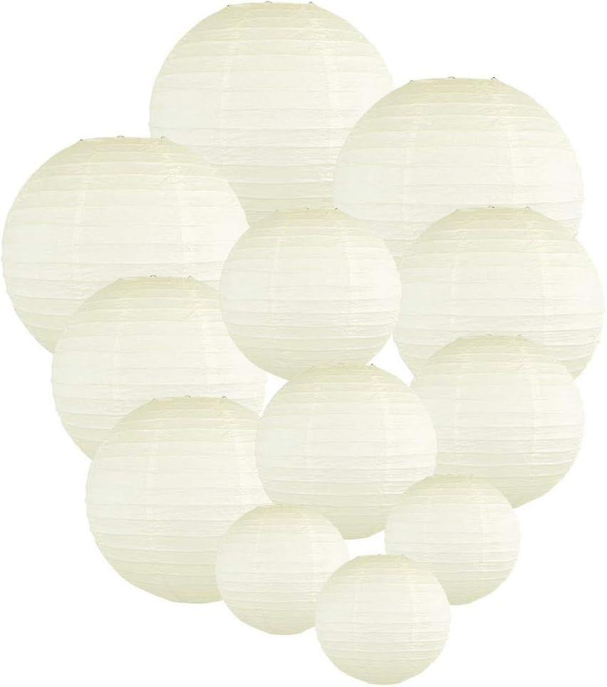 12 Pcs Paper Lanterns Multicolor Decorative Round Paper Lanterns For Festival Party Anniversary With 4 Sizes