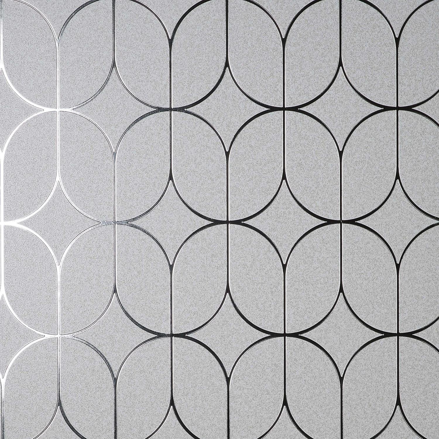 Vymura Geometric Silver Wallpaper