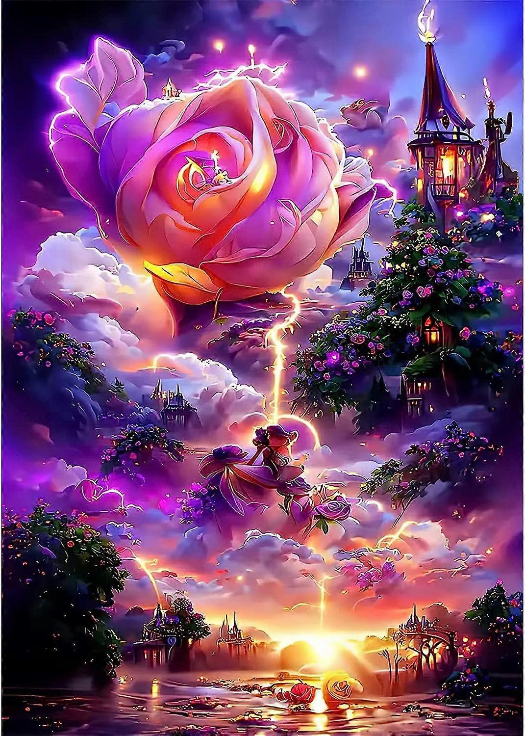 Cuadro de diamantes Rose DIY 5D 30x40 cm (estilo 10)