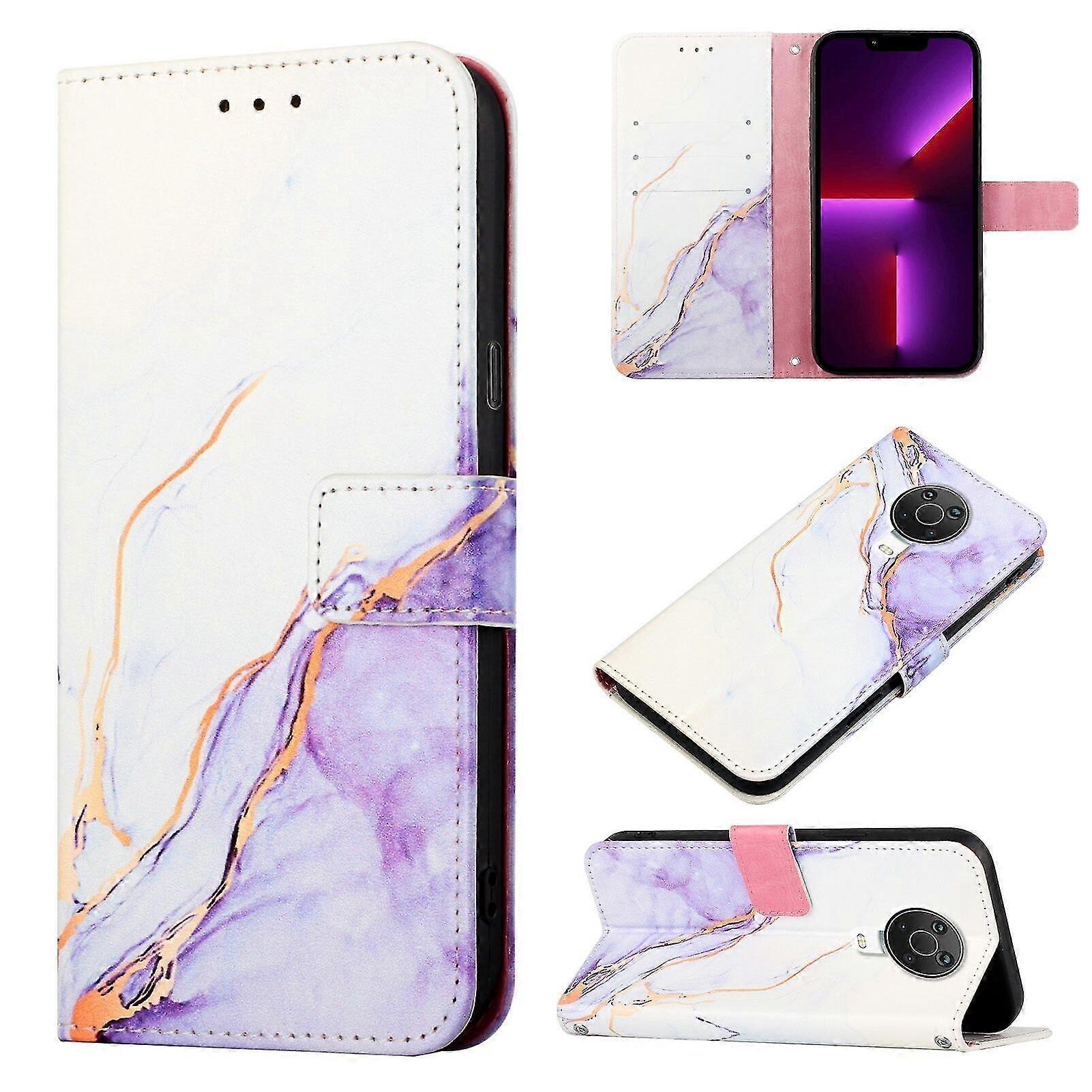 Compatible with Nokia 6.3 Cover Wallet Marble Magnetic Leather Case