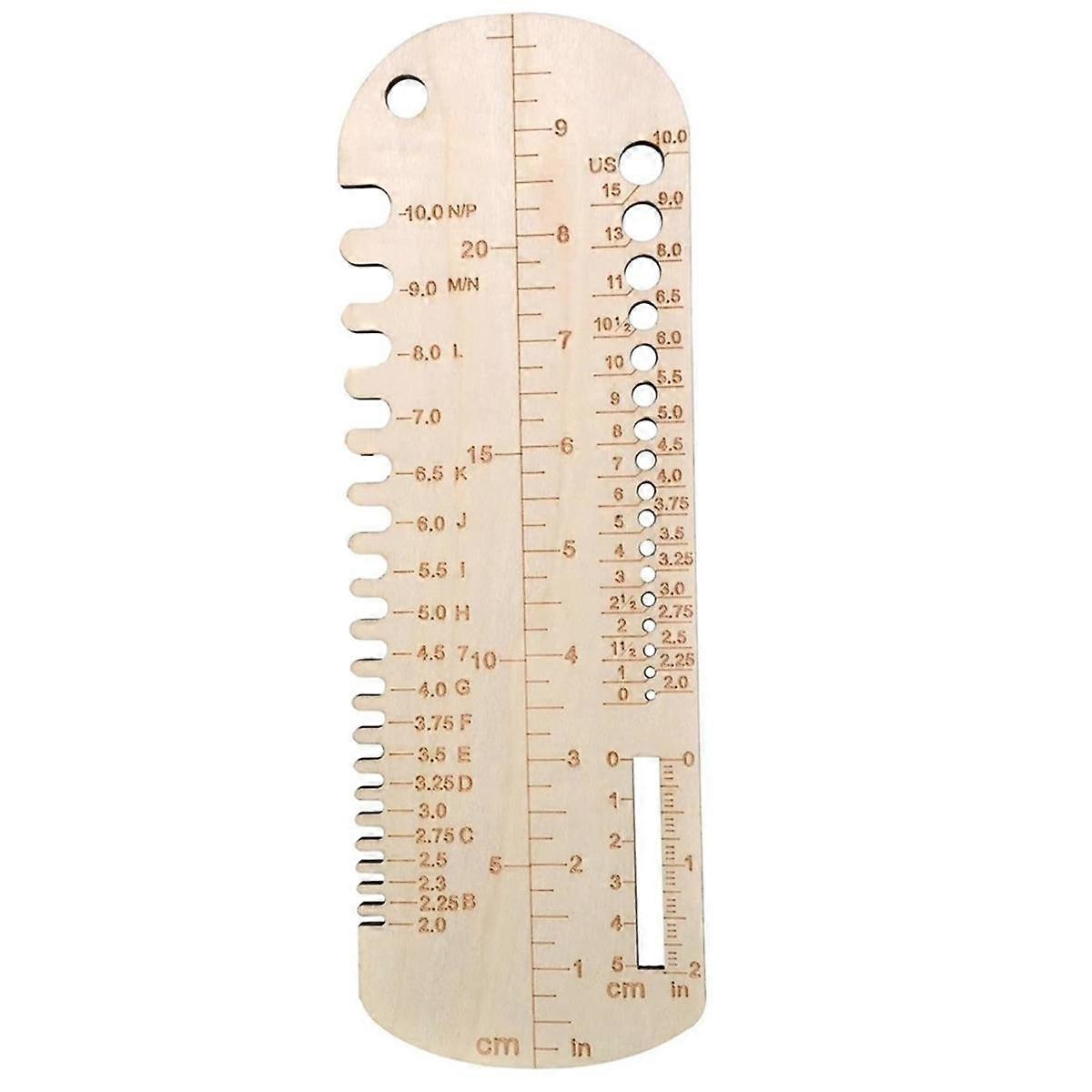 Sock Knitting Ruler Wooden Knitting Needle Size Gauge Measuring Tool Sock Accurate Ruler Knit Blocker for DIY