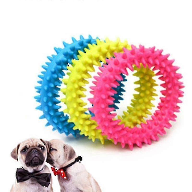 Rubber Pet Training Spinose Ring Non-toxic Playing Chew Toys, Size: 12.5cm, Random Color Delivery