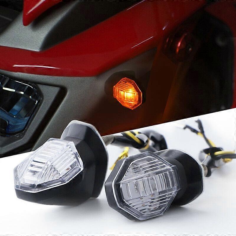 2Pcs 12V Universal Mini Motorcycle LED Turn Signal Indicator Amber Light Blinker Indicator For Honda For Suzuki Yamaha