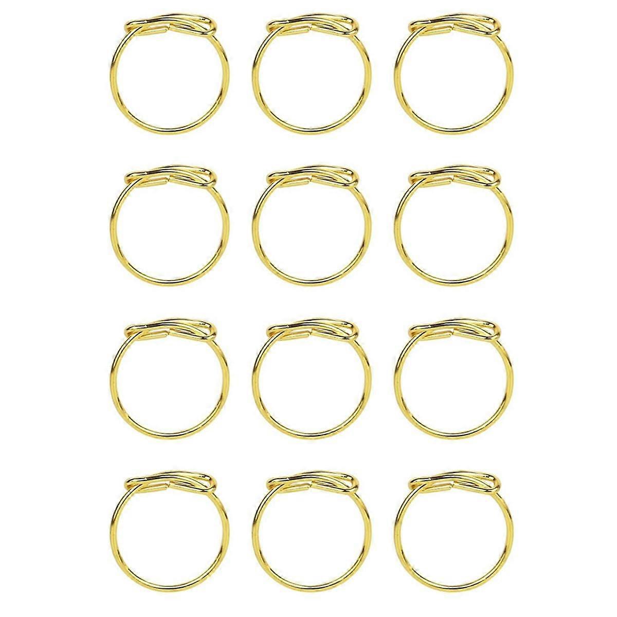 Napkin Rings Set of 12,Metal Serviette Ring, Gold Napkin Holder Rings, Christmas Napkin Rings for Table Decor