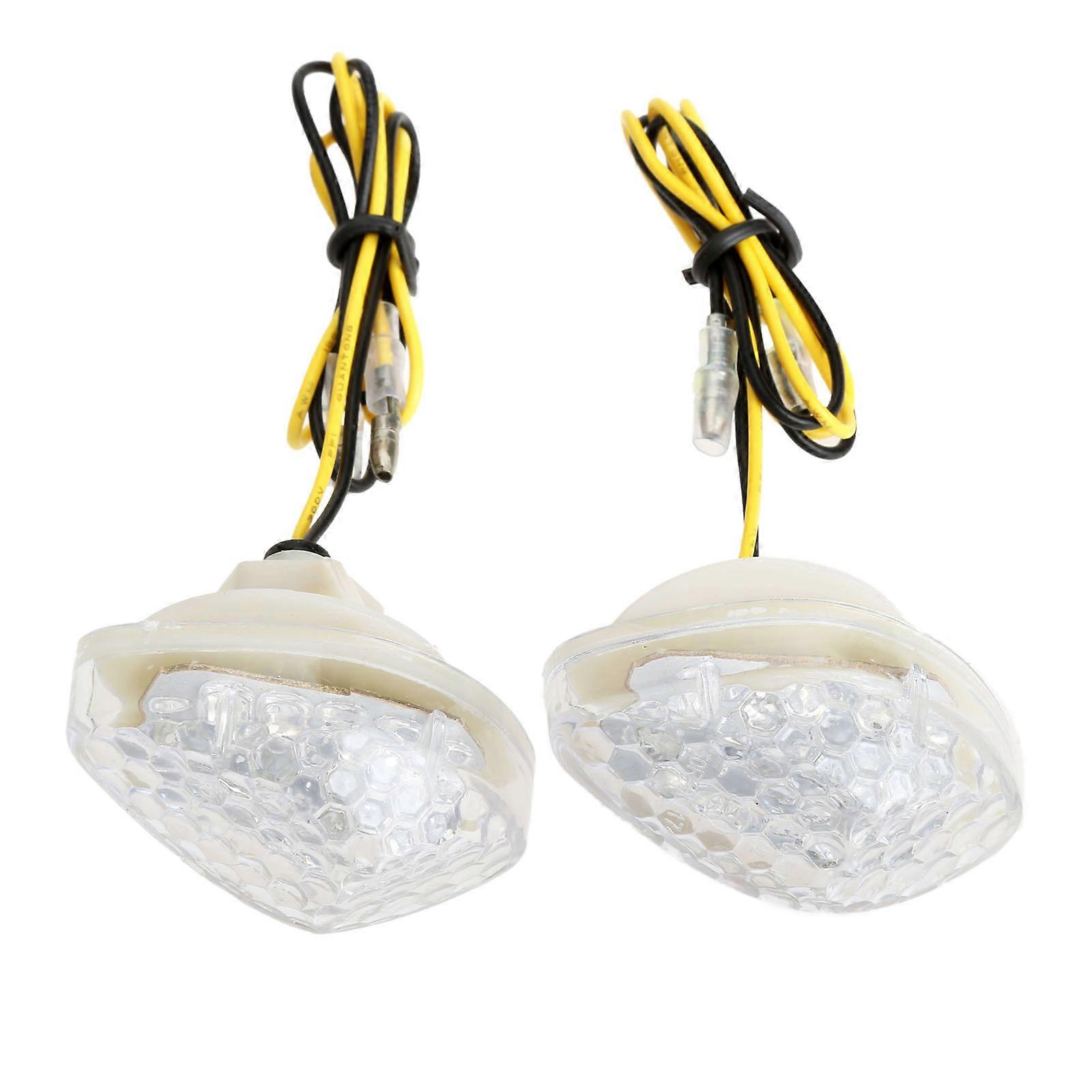 2Pcs Unversal Flush Mount Motorcycle 12V LED Turn Signals Indicator Sidemarker Blinker Light Amber Flasher for Honda Most Models