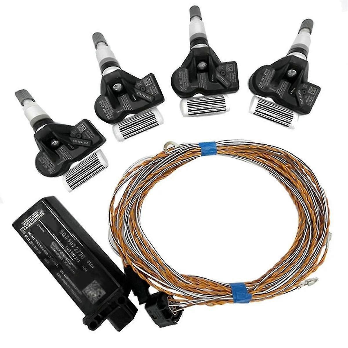 TPMS Sensor 5Q0907273B + 5Q0907275B Tire Pressure Monitoring System Kit compatible with Tyre Air Monitor