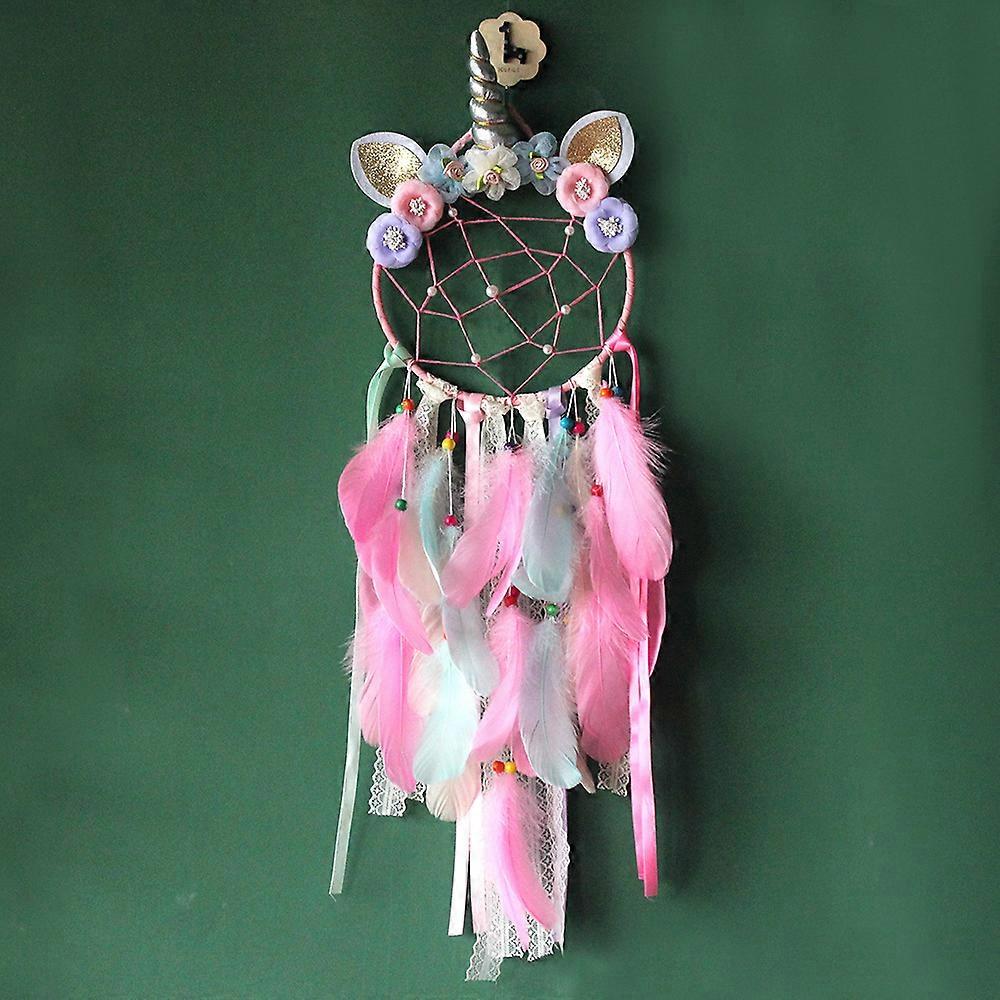 Unicorn Dream Catcher Wall Hanger Pink