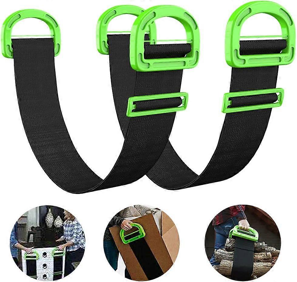 2-Pack Adjustable Lifting Moving Straps, Black Moving Straps for Furniture and Multifunctional Strap Belt
