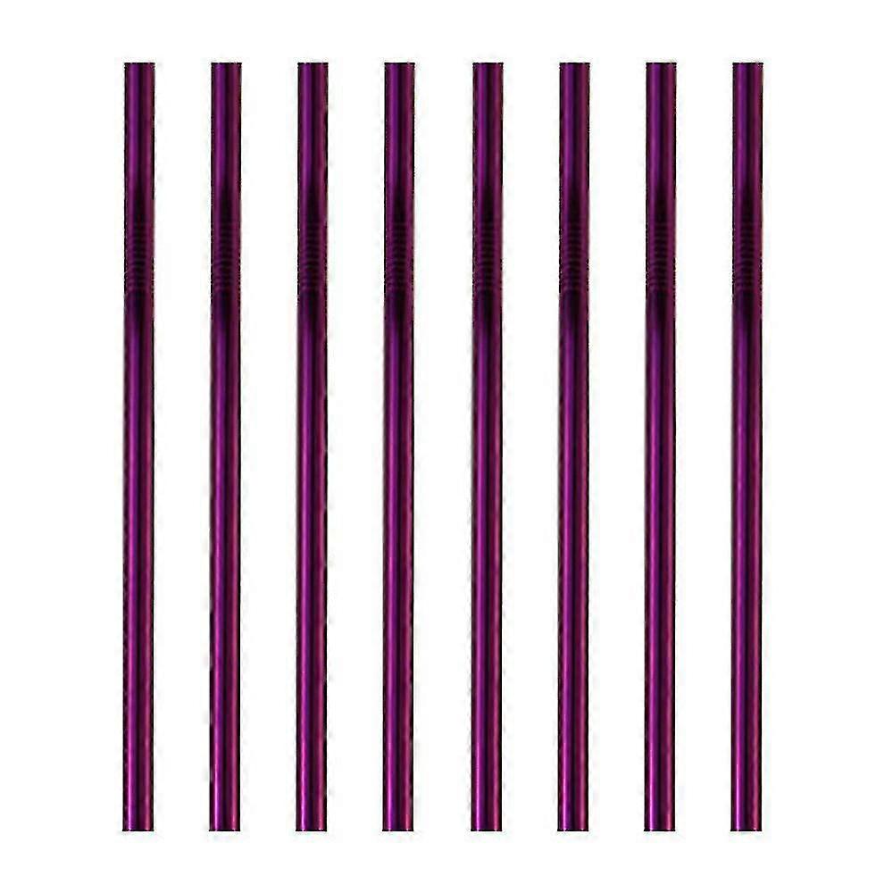 Pailles en métal Pailles en acier inoxydable 8 Set Réutilisables Drinking Rainbow Straws avec brosse de nettoyage pour gobelets