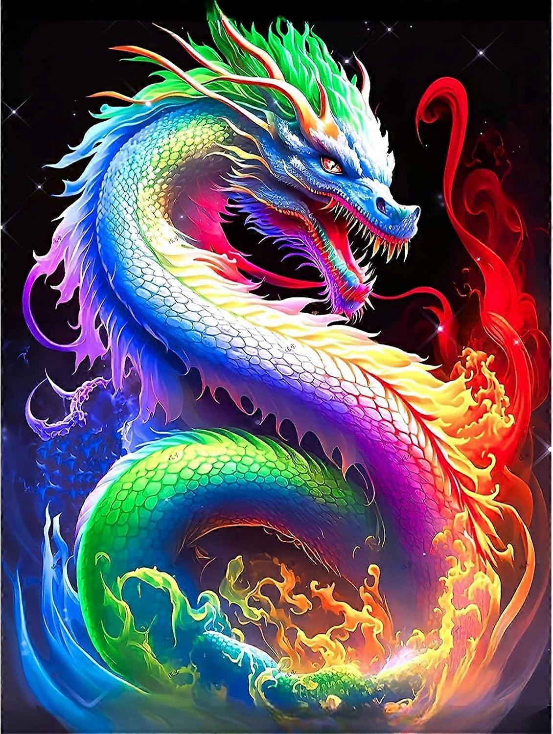 5D diamantmaleri 30x40cm Dragon Y