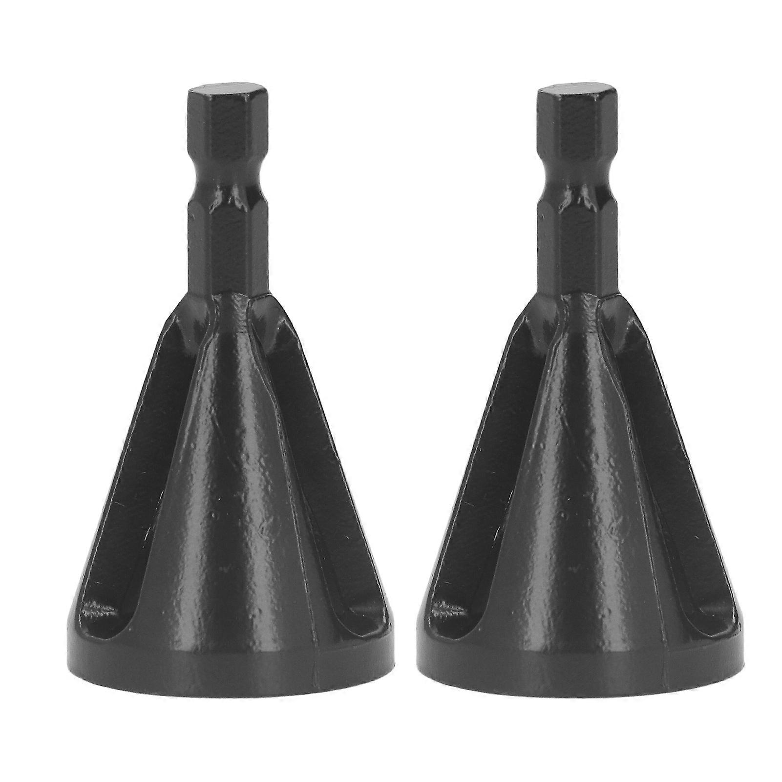 2pcs Deburring External Chamfer Tool Remove Burr Quick Release Hex Shank 3 Slot Deburring Chamfer Black