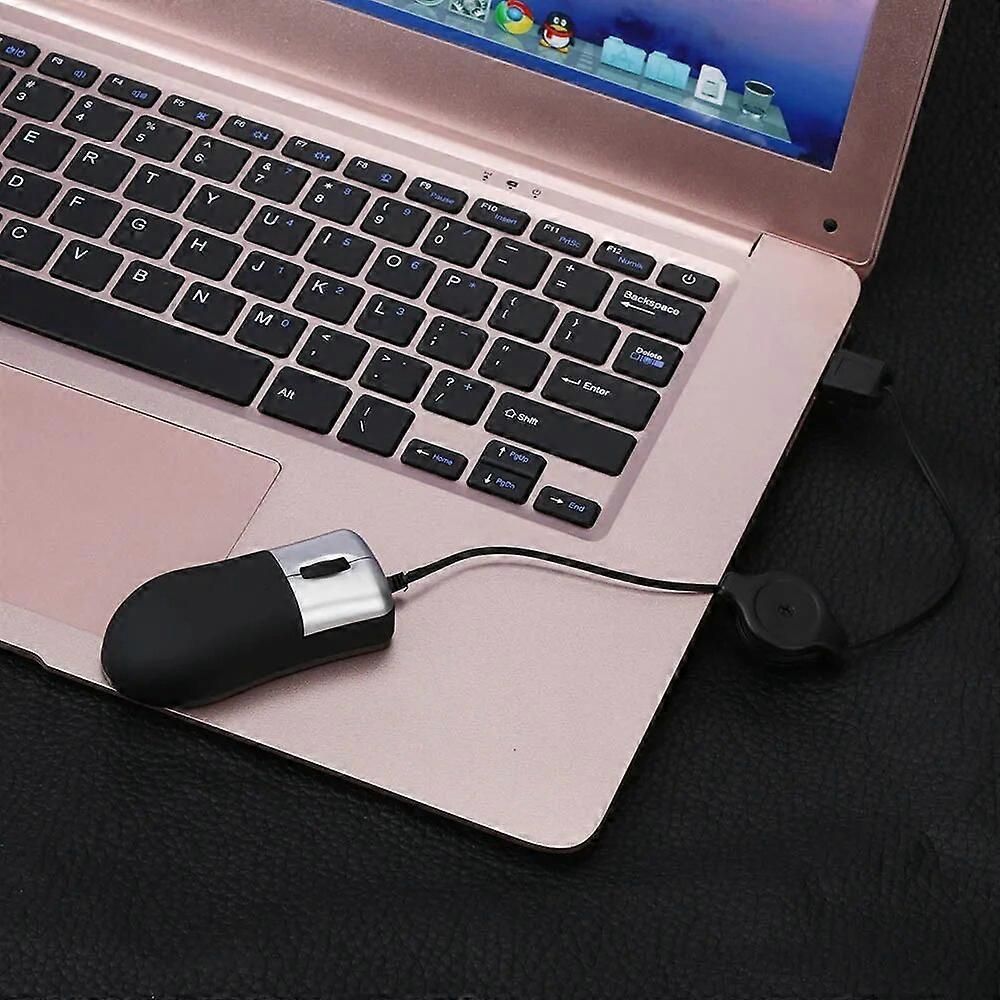 Notebook Optical Wheel Mouse PC Wired Mini USB Retractable For Laptop Scroll Mouse Low Noise Silent Portable Ergonomic Keys Mice & Trackballs