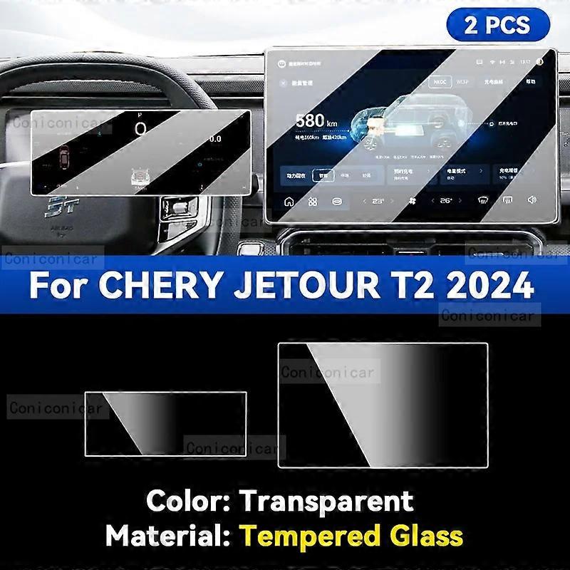 car interior decoration For CHERY JETOUR T2 2024 Dashboard Navigation Membrane Car GPS Display Tempered Glass Screen Protective Sticker Film Accessori