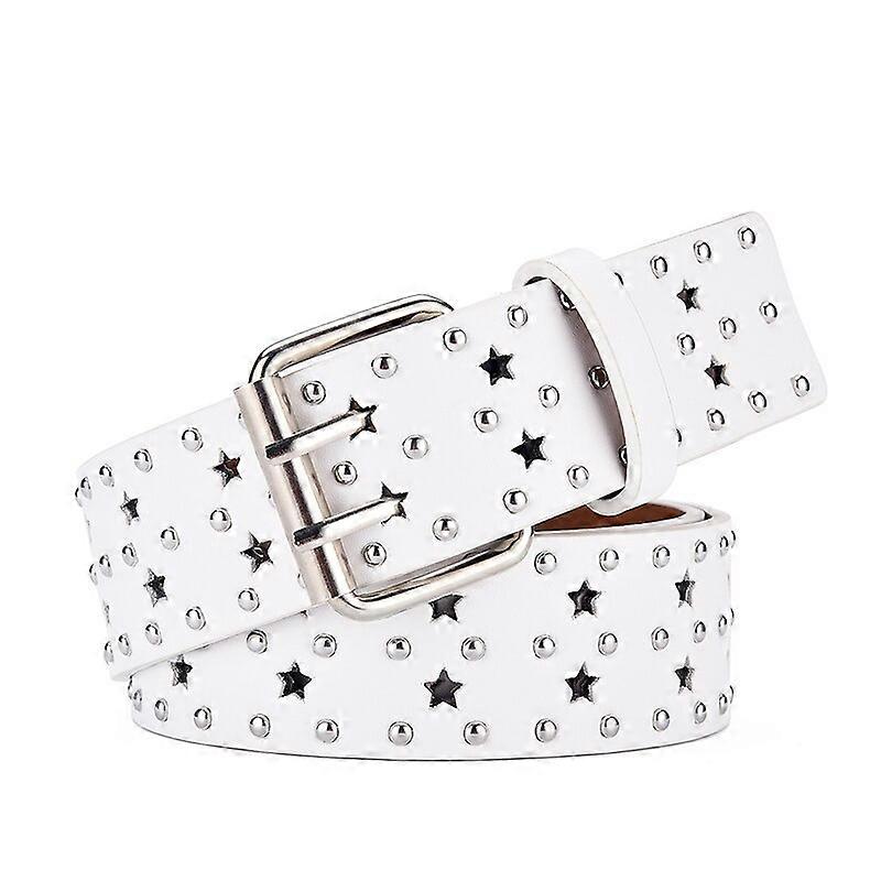 Women's Star Hollow Belt Fashion Double Row Needle Buckle Women's Belt Paired with Jeans Men's Belt Rock Punk Y2K StyleBelts