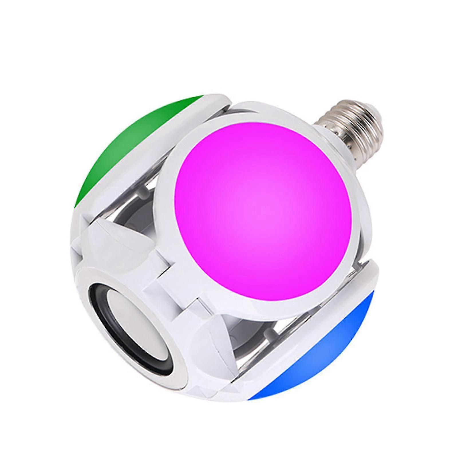 Euro 2024 Smart Home Lights,Led Bulb With Integrated Bluetooth Speaker, E27 Rgb Changing Lamp Wireless Stereo Audio,24 Keys Remote Control Rgb Color C