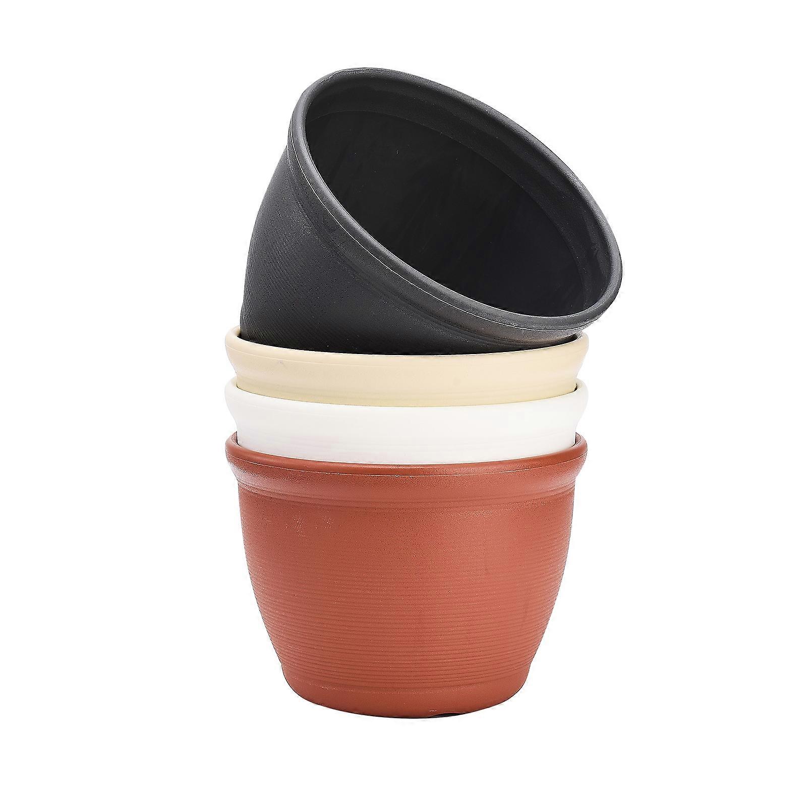 4 יחידות / סט אדנית עגולה שרף גינה פרח צמח עציץ עציץ עץ צבעוני