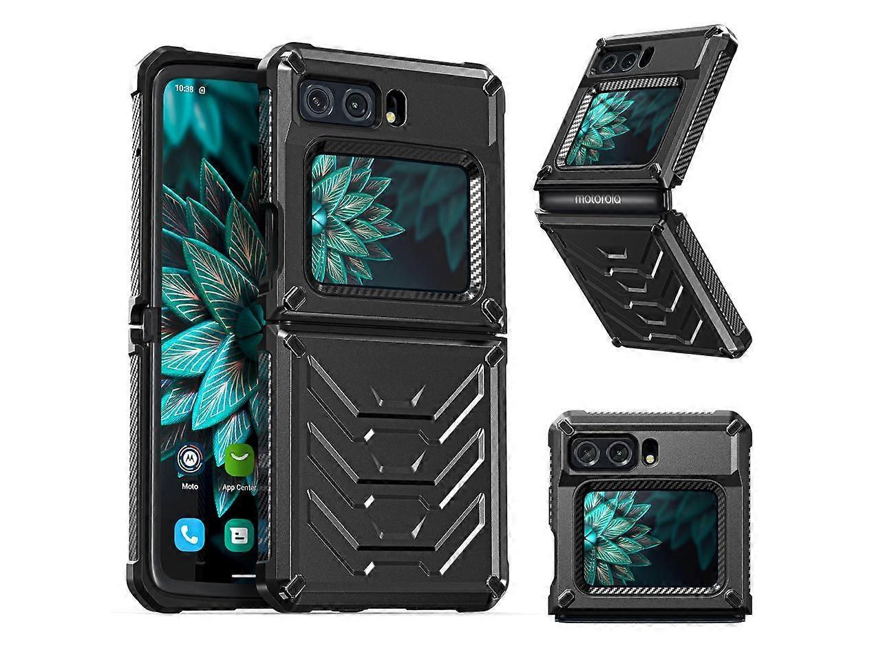 For Motorola Moto Razr 2022 Case with Slide Camera Cover, Military Grade Heavy Duty Protective Armor Phone Case Shockproof Hard Shell Cover White