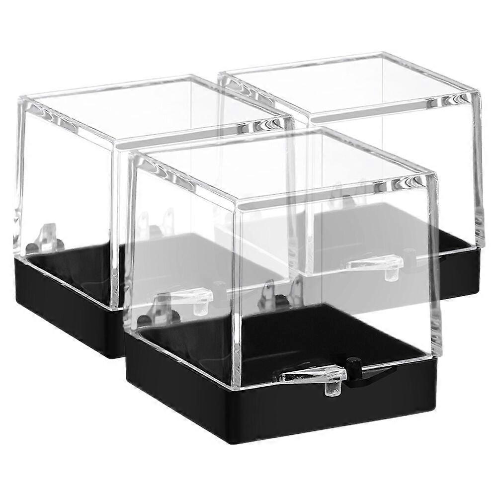 3pcs Clear Specimen Display Boxes Specimen Containers Reusable Sample Storage Boxes