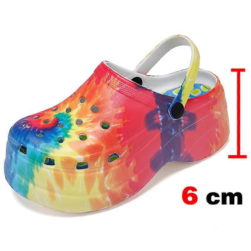 Neue Erwachsene 10cm Loch Schuhe Mode Weiße Keile Plattform Gartenschuhe Strand Sandalen Dicke Sohle Erhöhte Hausschuhe Erwachsene Slides