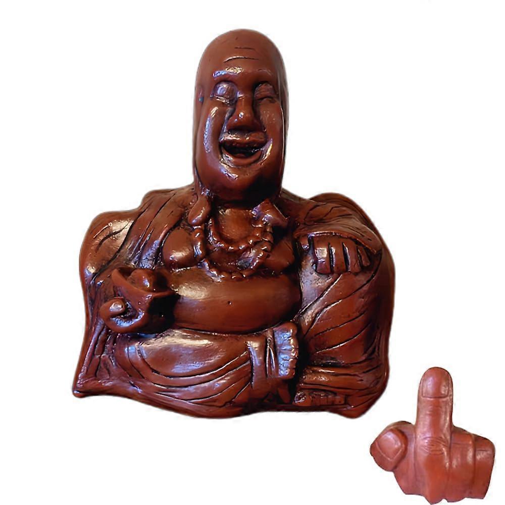 The Buddha Flip, Unexpected Back, Middle Finger Statue of Laughing Buddha Made of Resin, Handmade Sculpture of the Middle Finger Buddha Flip, Funny Gi